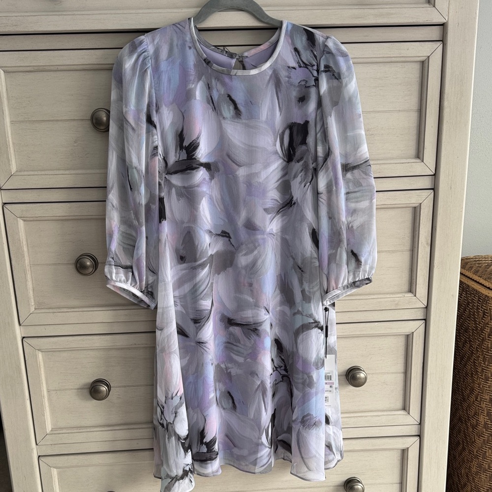 NWT Calvin Klein Lavender and Gray Mini Dress SZ 6